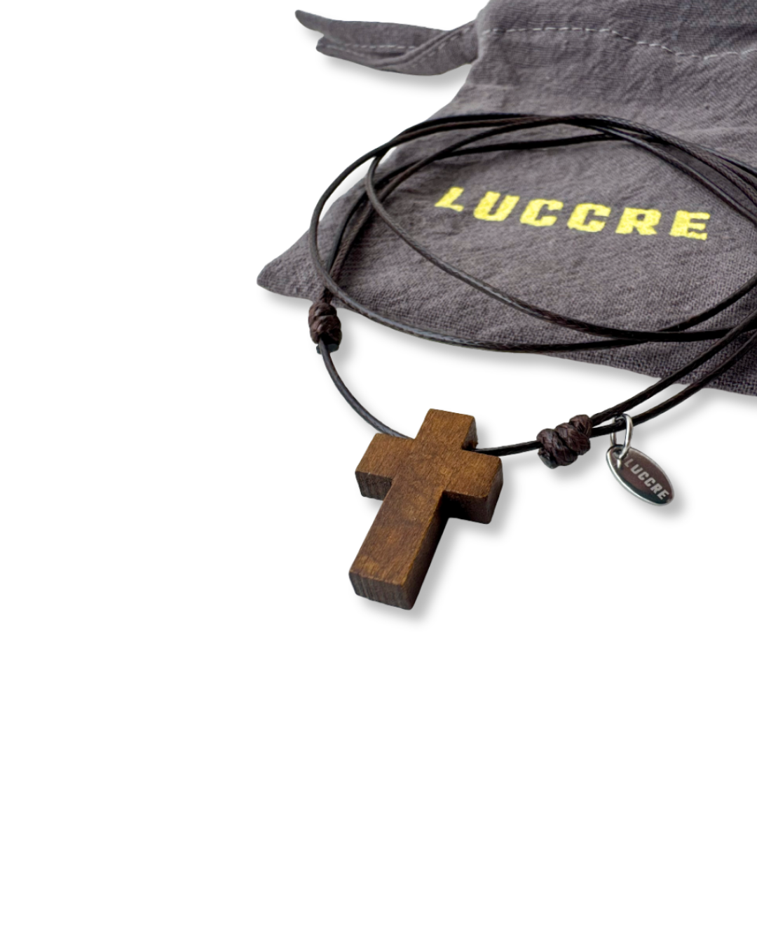 Colgante cruz madera